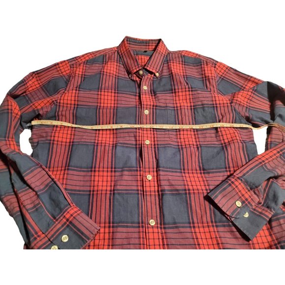 Bonobos lightweight LS cotton button down slim fit XL pink/blue plaid - Picture 5 of 10